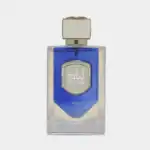 liam-blue-shine-perfume-bottle-surrounded-with-amber-and-citrus-against-white-background