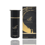 Elegant Kaaf Noir perfume bottle and box for men and women.