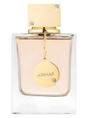Armaf Club De Nuit Woman perfume bottle with elegant design and gold accents.