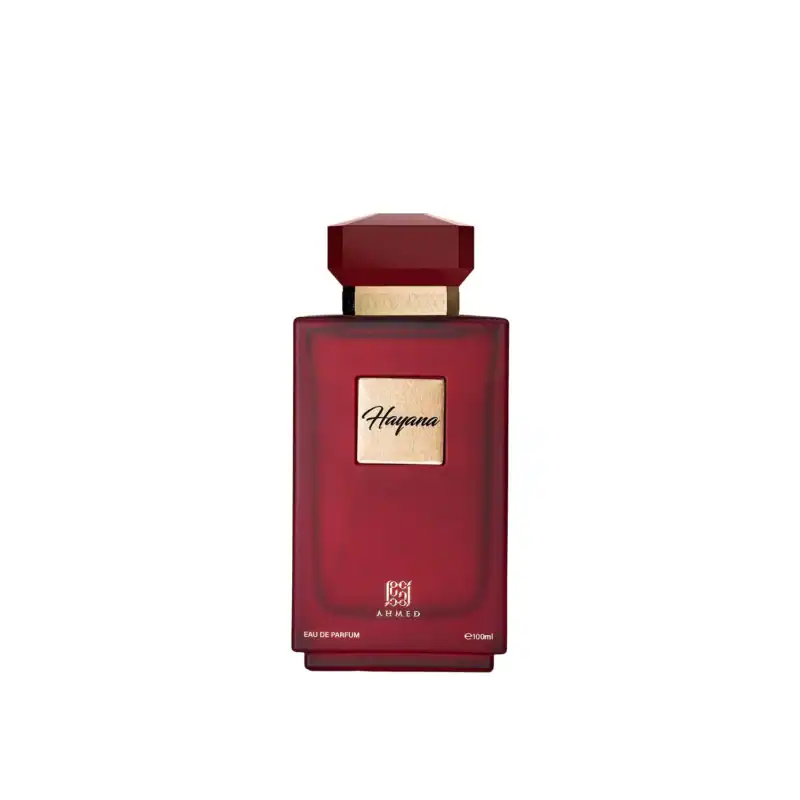 Hayaana perfume bottle by Ahmed Al Maghribi, luxury fragrance for women and men.