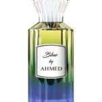 Elegant Blue perfume bottle by Ahmed Al Maghribi with a colorful gradient design.