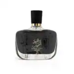 Elegant Oud Al Layl Aswad perfume bottle with Arabic script and black finish.