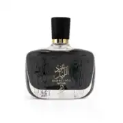 Elegant Oud Al Layl Aswad perfume bottle with Arabic script and black finish.