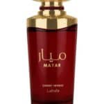 French Avenue Pinnace perfume bottle with cherry red and gold accents.