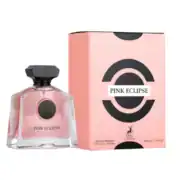 Pink Eclipse perfume bottle with matching box, 100ml, elegant design.