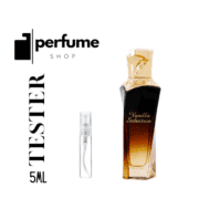Vanilla Seduction perfume bottle with 5ml tester for Maison Asrar. Long-lasting, sweet vanilla fragr.
