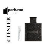 Obsidian by Rayhaan perfume tester decant in 5ml size. Elegant black bottle with intricate geometric.
