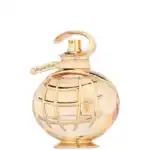 Signature Pearl perfume bottle with gold finish and globe design.