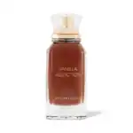 Elegant Vanilla Addiction perfume bottle with gold accents.