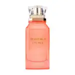 Elegant Heavenly Lychee perfume bottle with gold accents and clear cap.