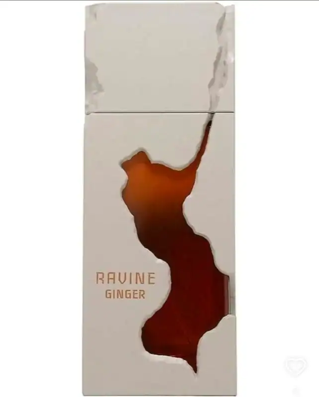 Elegant perfume bottle with a unique cutout design.
